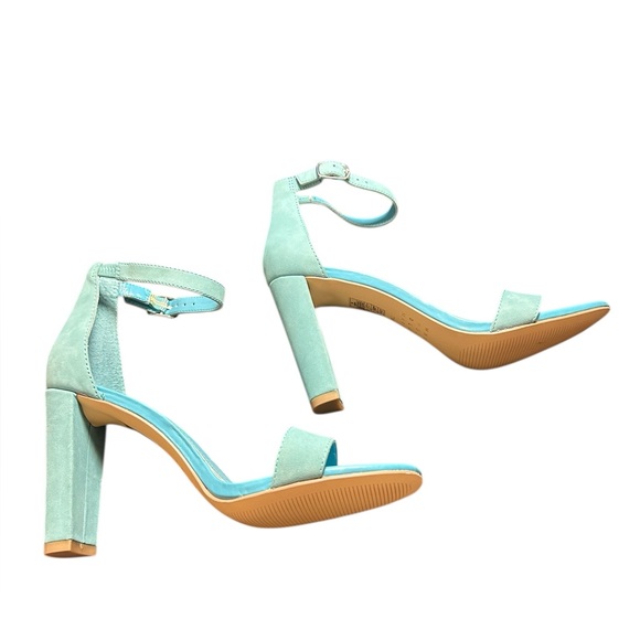 White House Black Market Suede Teal Ankle Strap 3 1/2” Heels , new w tags - Picture 10 of 13